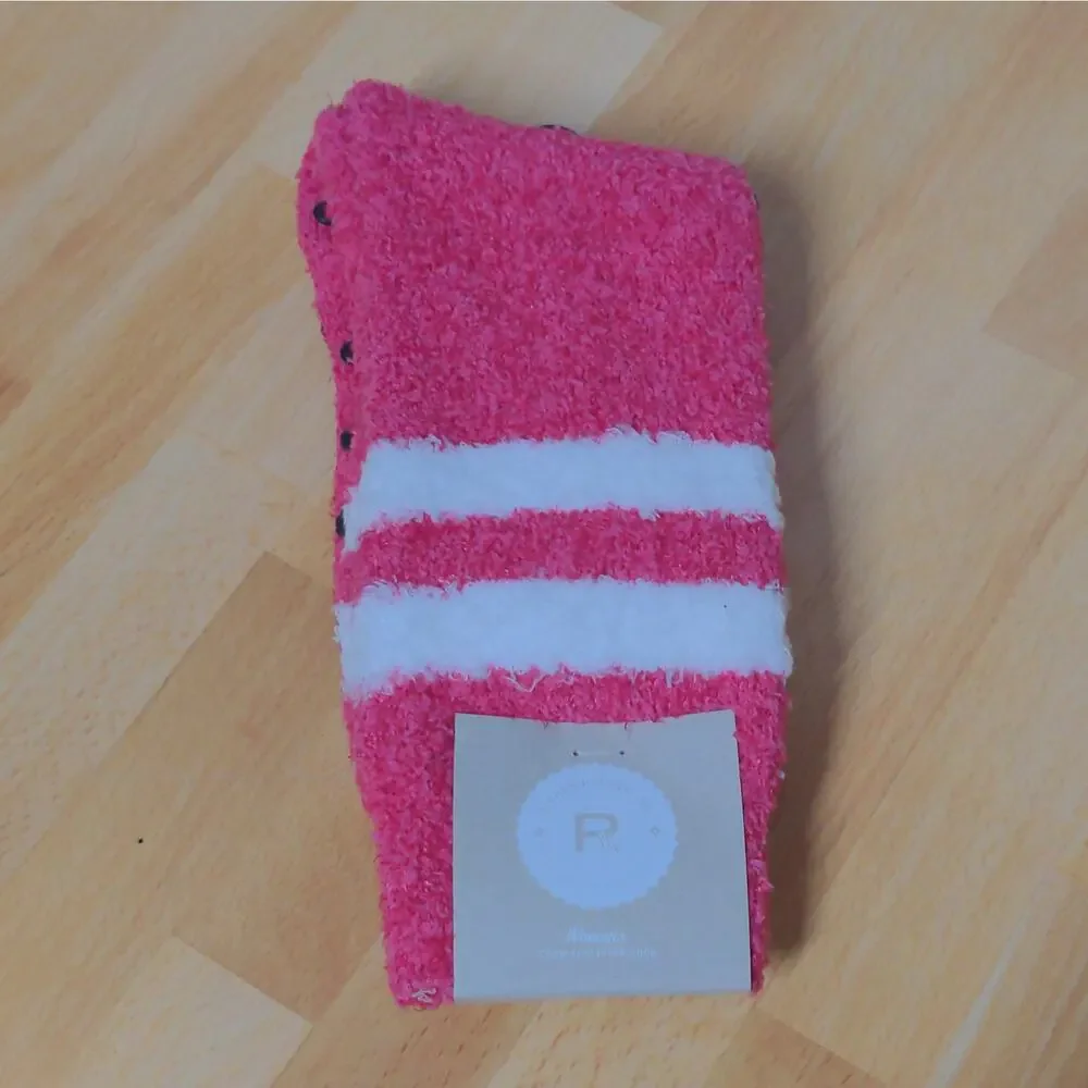 Richer Poorer Pink Hope Slipper Crew Socks Barbiecore Sticky - Size US 5-10
